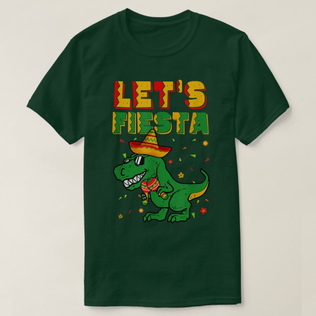 Camiseta T Re Dino Cinco De Mayo Dejó A Fiesta Meico Niño (Diseño del anverso)