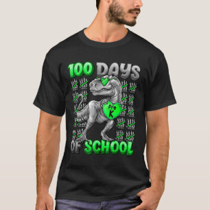 Camiseta T-rex 100 días de preescolar 100 días más intelige