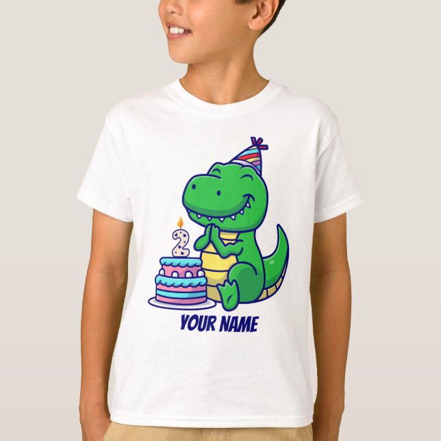 Camiseta T-Rex 2º cumpleaños (Anverso)