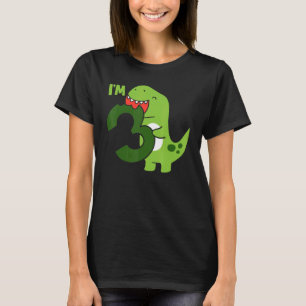 Camiseta T Rex 3 cumpleaños niño de 3 años