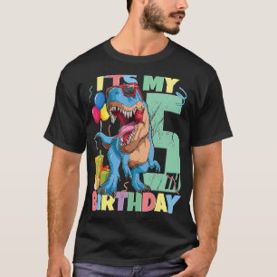 Camiseta T Rex 5º Chica de cumpleaños 5 años dinosaurio 201