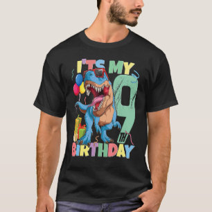 Camiseta T Rex 9º Chica de cumpleaños 9 años dinosaurio 201