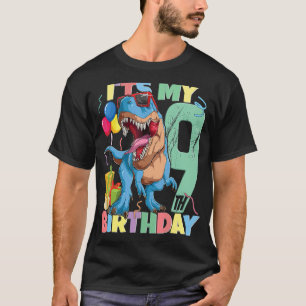 Camiseta T Rex 9º Chica de cumpleaños 9 años dinosaurio 201