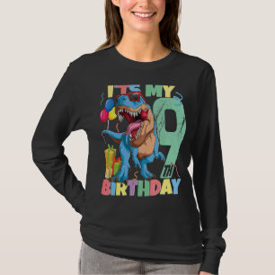 Camiseta T Rex 9º Chica de cumpleaños 9 años dinosaurio 201