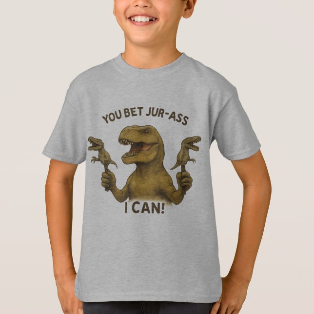 Camiseta T-Rex Apuestas A Jur-Ass Que Puedo (Anverso)