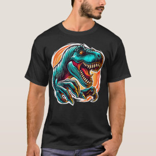 Camiseta T-Rex Ataque Épico Prehistórico Dinos