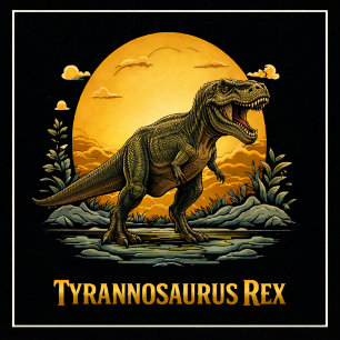 Camiseta T-Rex bajo la Luna Prehistórica