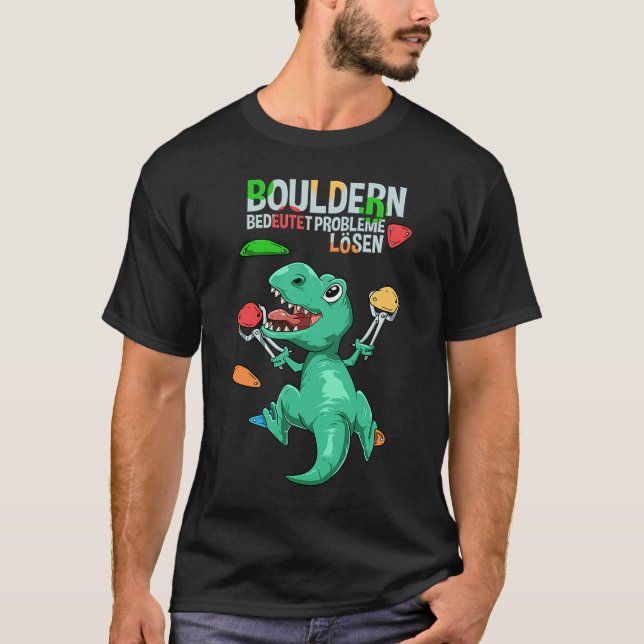 Camiseta T Rex Bouldering y Rock Climbing (Anverso)