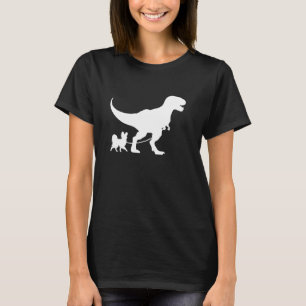 Camiseta T-Rex Caminando a un perro gracioso Perro Papillon