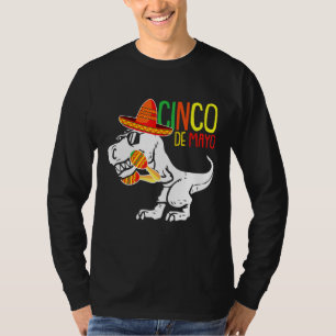 Camiseta T Rex Cinco De Mayo Cute Sombrero Dino Saur Mexica