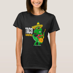 Camiseta T Rex Cinco De Mayo Dinosaurio Tacosauro Guitarra 