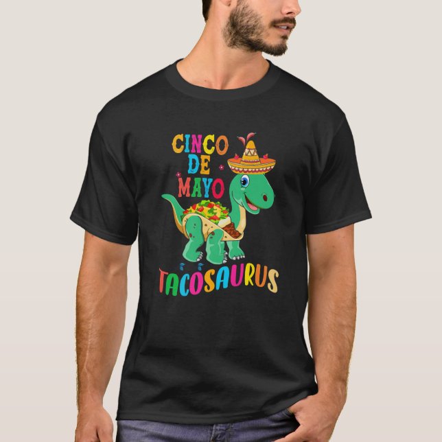 Camiseta T Rex Cinco De Mayo Gracioso Regalo De Dinosaurios (Anverso)