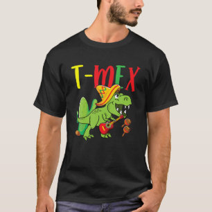 Camiseta T Rex Cinco De Mayo Sombra De Guitarra De Dinosaur