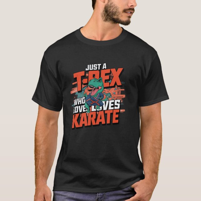 Camiseta T-Rex clásico que ama el karate (Anverso)