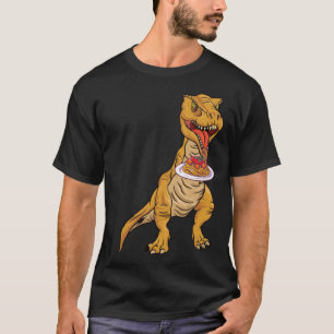 Camiseta T rex comiendo pasta para fans de Spaghetti y Past