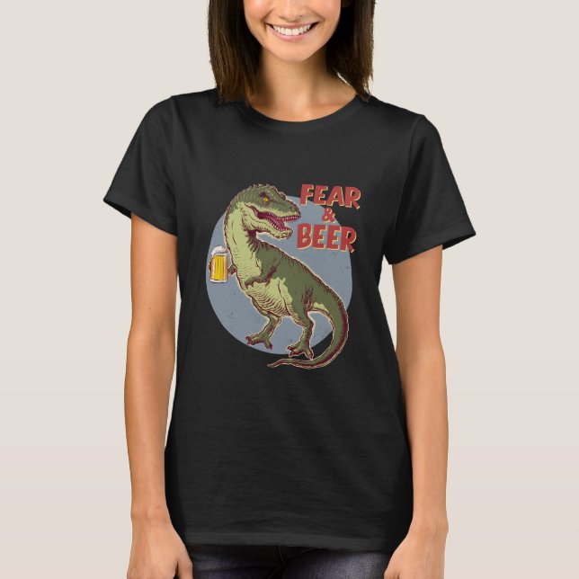 Camiseta T-Rex con cerveza Tee (Anverso)