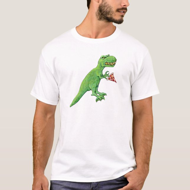 Camiseta T-Rex con la pizza (Anverso)