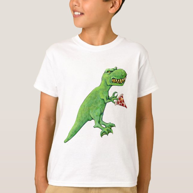 Camiseta T-Rex con la pizza (Anverso)