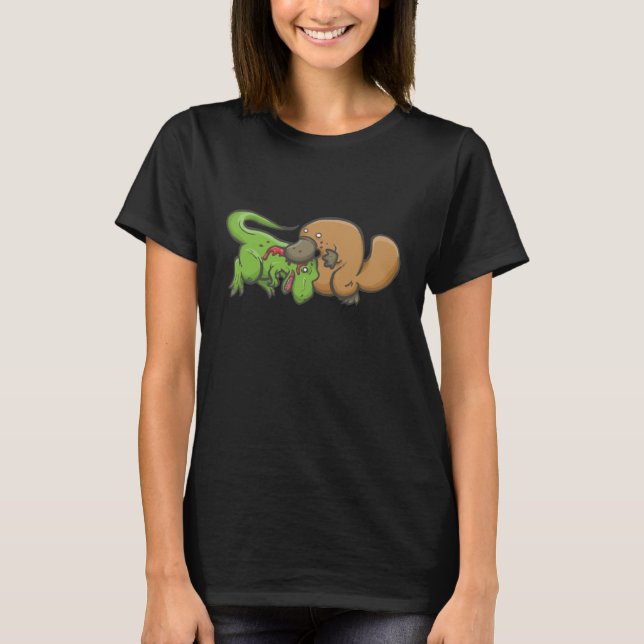 Camiseta T-rex contra Platypus (Anverso)
