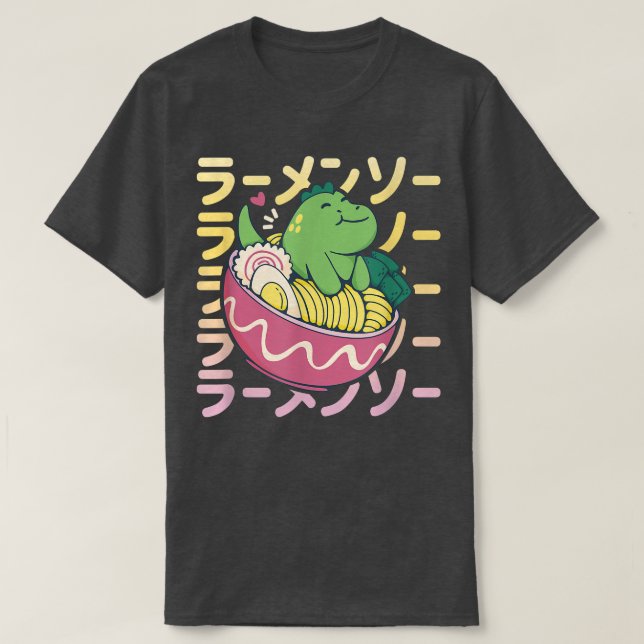 Camiseta T-Rex de Ramen Feliz (Diseño del anverso)