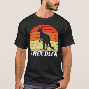 Camiseta T-Rex Deer Tyrannosaurus Kangaroo - Retro Sunset