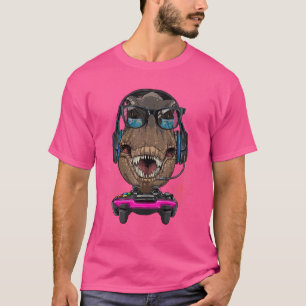 Camiseta T Rex Dino Gamer Computadora Video Juego Streaming