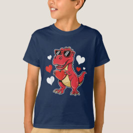 Camiseta T-Rex Dino San Valentín Roba Corazones