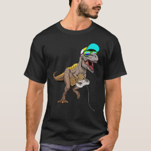 Camiseta T Rex Dinos Gamer Dinosaurios Jugando Video Gamer