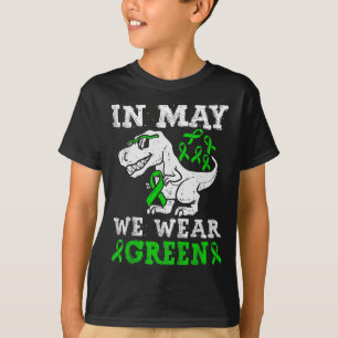 Camiseta T Rex Dinosaur En Mayo Usamos Salud Mental Verde