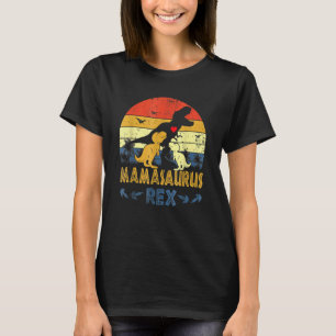 Camiseta T Rex Dinosaur Mamasaurus Pajama Dino Twin Mom