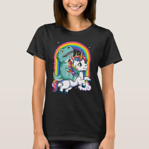 Camiseta T rex Dinosaur montando niños Unicornios Hombres G