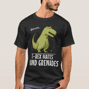 Camiseta T-Rex Dinosaur Odia Granadas de Mano
