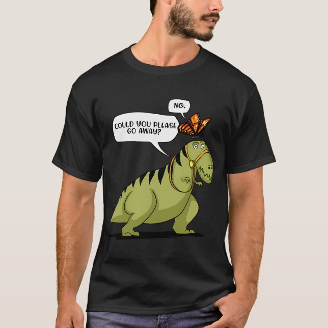 Camiseta T-Rex Dinosaur Odia Mariposa (Anverso)