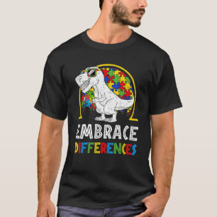 Camiseta T Rex Dinosaur Puzzle Piece Autism Awareness For B
