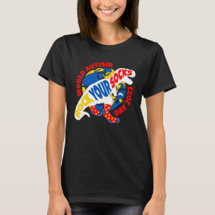 Camiseta T REX Dinosaur Rock Your Soctism Autism Awareness 