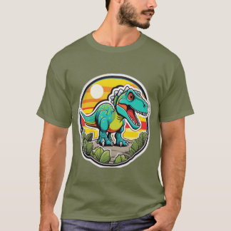 Camiseta T-Rex Dinosaur Sol Retro