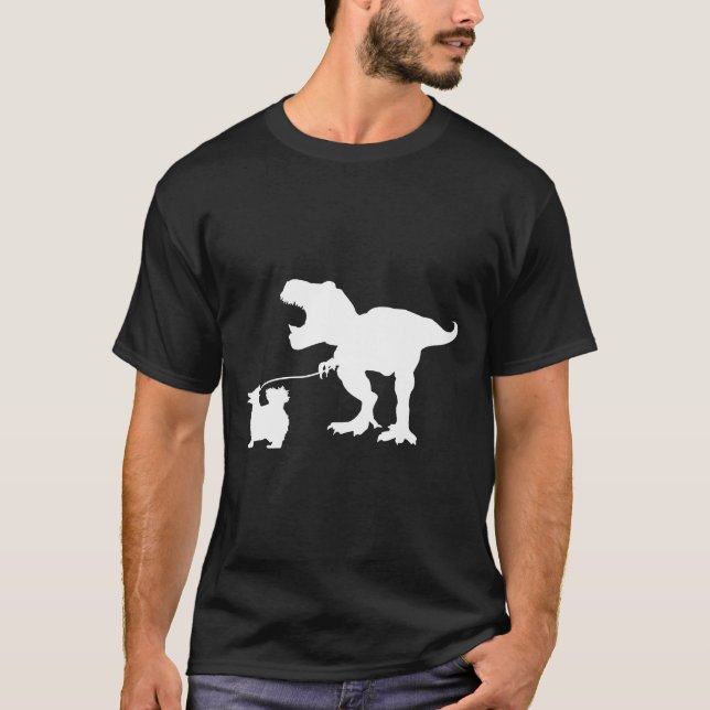 Camiseta T Rex Dinosaur T Rex Walking Perro Pomera (Anverso)