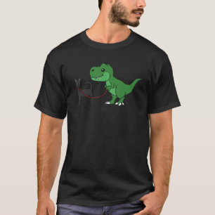 Camiseta T Rex Dinosaur Walking Black Cat Mascota