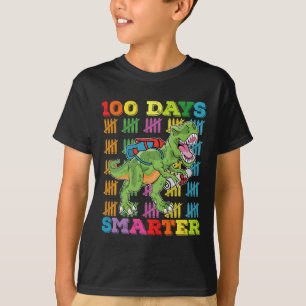 Camiseta T Rex Dinosaurio 100 Días Más Inteligente Escuela 