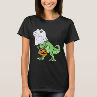 Camiseta T Rex Dinosaurio de Halloween Fantasma Truco o Tra