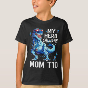 Camiseta T Rex Dinosaurio Mi Hero Me Llama Diab Tipo 1 De M