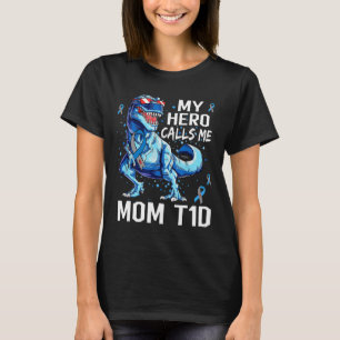 Camiseta T Rex Dinosaurio Mi Hero Me Llama Diab Tipo 1 De M
