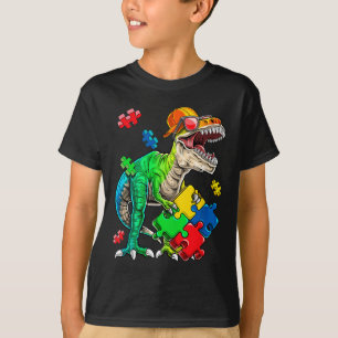 Camiseta T Rex Dinosaurios Autism Awareness Puzzle Piece Re