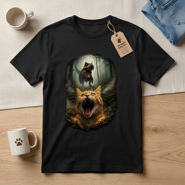 Camiseta T-Rex Divertido & Gato Gritando Meme (Subido por el creador)