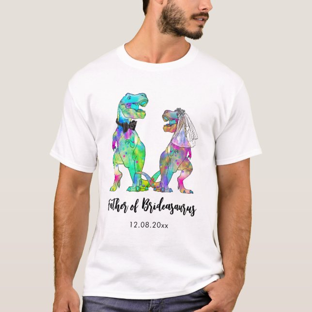 Camiseta T-Rex divertido Padre de la Noviasaura Dinosaurio  (Anverso)