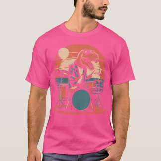 Camiseta T Rex Drummer Dinosaur Tocando Tambores Para Hombr