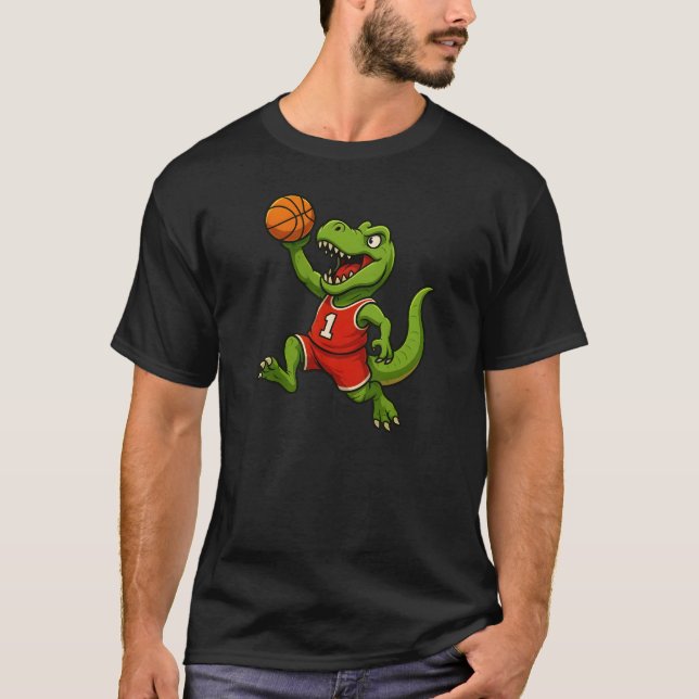 Camiseta T-Rex Dunk: El Dinosaurio del Baloncesto (Anverso)