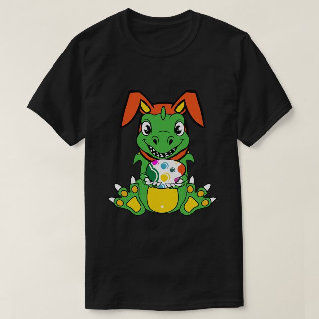 Camiseta T Rex Easter Bunny Dinosaur Basket Stufny K (Diseño del anverso)