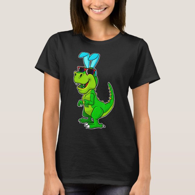 Camiseta T Rex Easter Bunny Dinosaur Bodega Cesta Estudiant (Anverso)