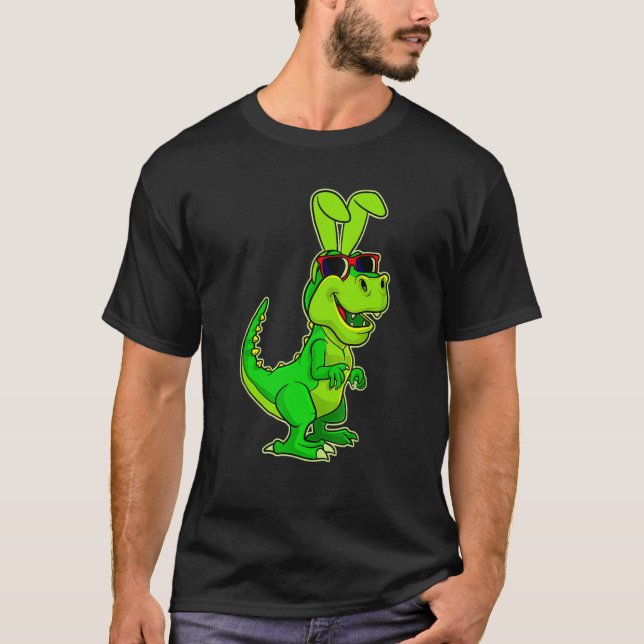 Camiseta T Rex Easter Bunny Dinosaur Boys Basket Stuffers K (Anverso)